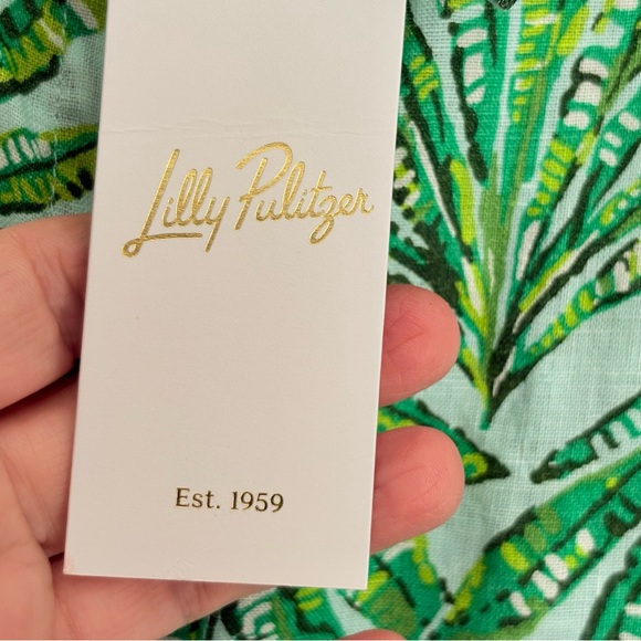 Lilly Pulitzer Green Floral Blouse, xxl - Picture 5 of 8